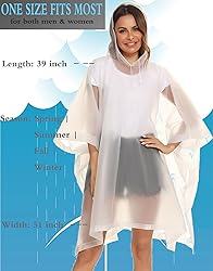 Borogo 2 Pack Rain Ponchos for Adults Reusable