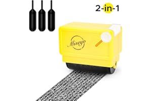 Miseyo Identity Theft Protection Roller Stamp Guard Your ID - Yellow(3 Refill Ink Included)