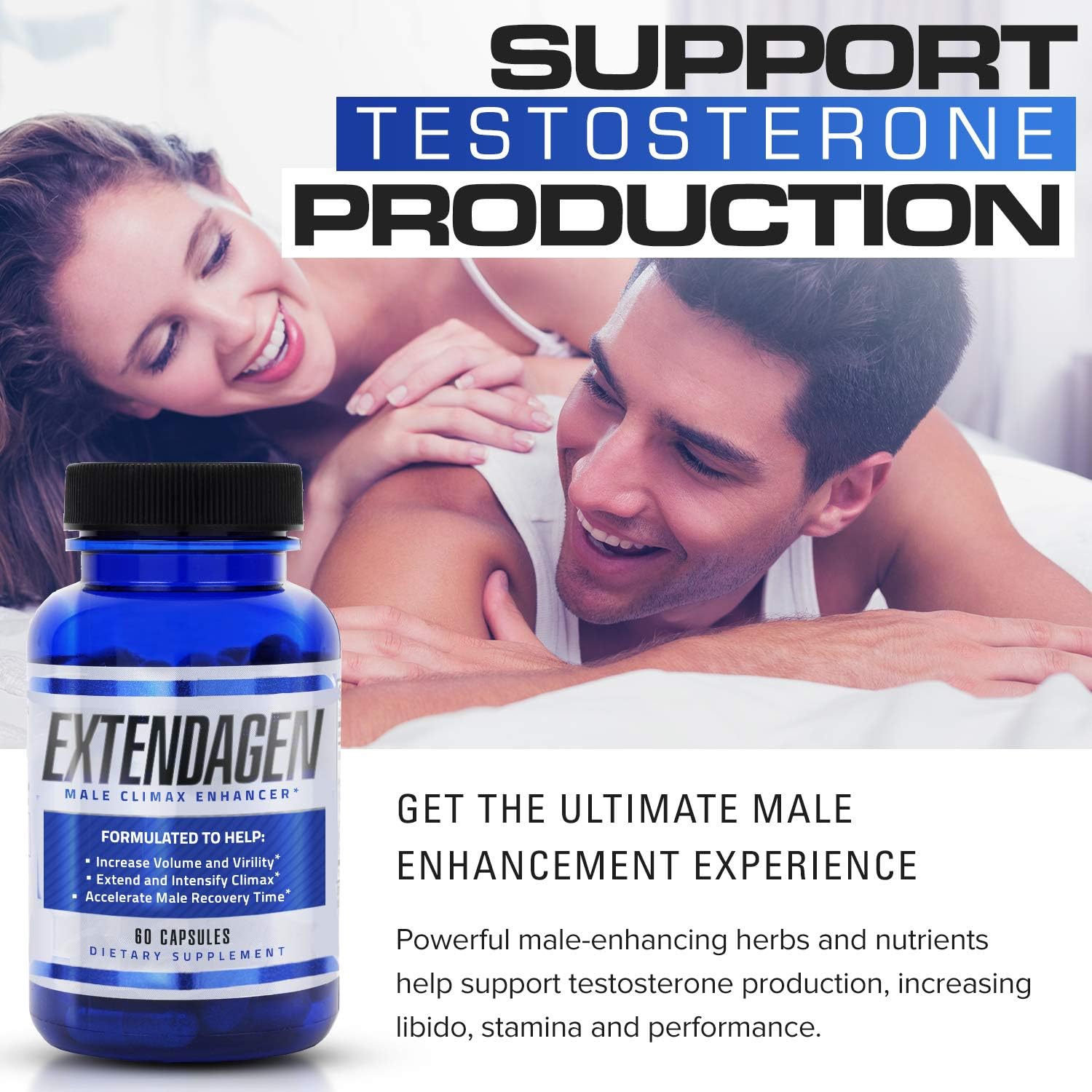 Extendagen - Male Fluid Enhancer & Volumizer Supplement Pills for Extended Performance - Boost Energy & Recovery - (60 ct): Health & Personal Care