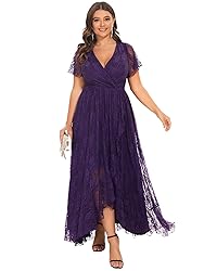 Ever-Pretty Plus Women's V Neck Ruffles Sleeves