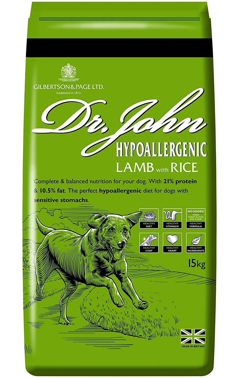 Dr John Hypoallergenic Dry Dog Food Lamb with Rice, 15 kg