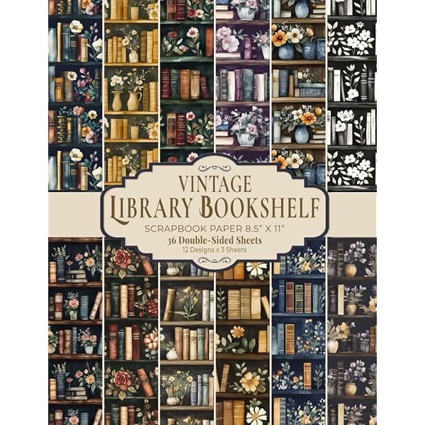 Vintage Library Scrapbook Paper: 20 Double Sided Decorative Craft