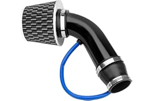 NOTETOUPT Cool Air Intake Kit, 3" Universal Car Cool Air Intake Pipe Aluminium Automotive Filter Induction Flow Hose Pipe Kit (Black)