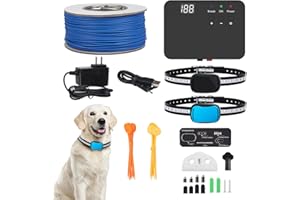 Electric Dogs Fence for Dog, Underground Above Ground Electric Dog Fence Pet Containment System with 2 Waterproof Rechargeabl