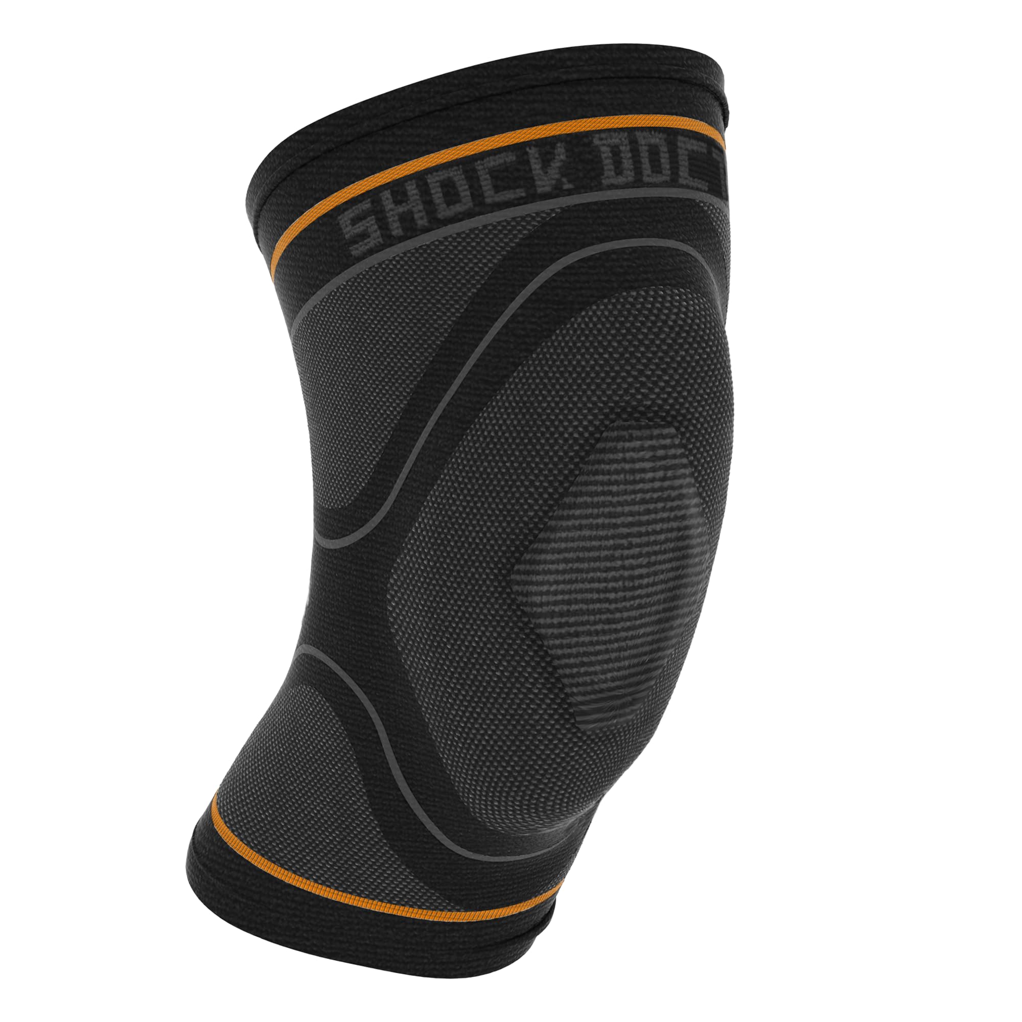Shock Doctor Unisex Compression Knit with Gel Support Knee Sleeve, Black/Grey, Small