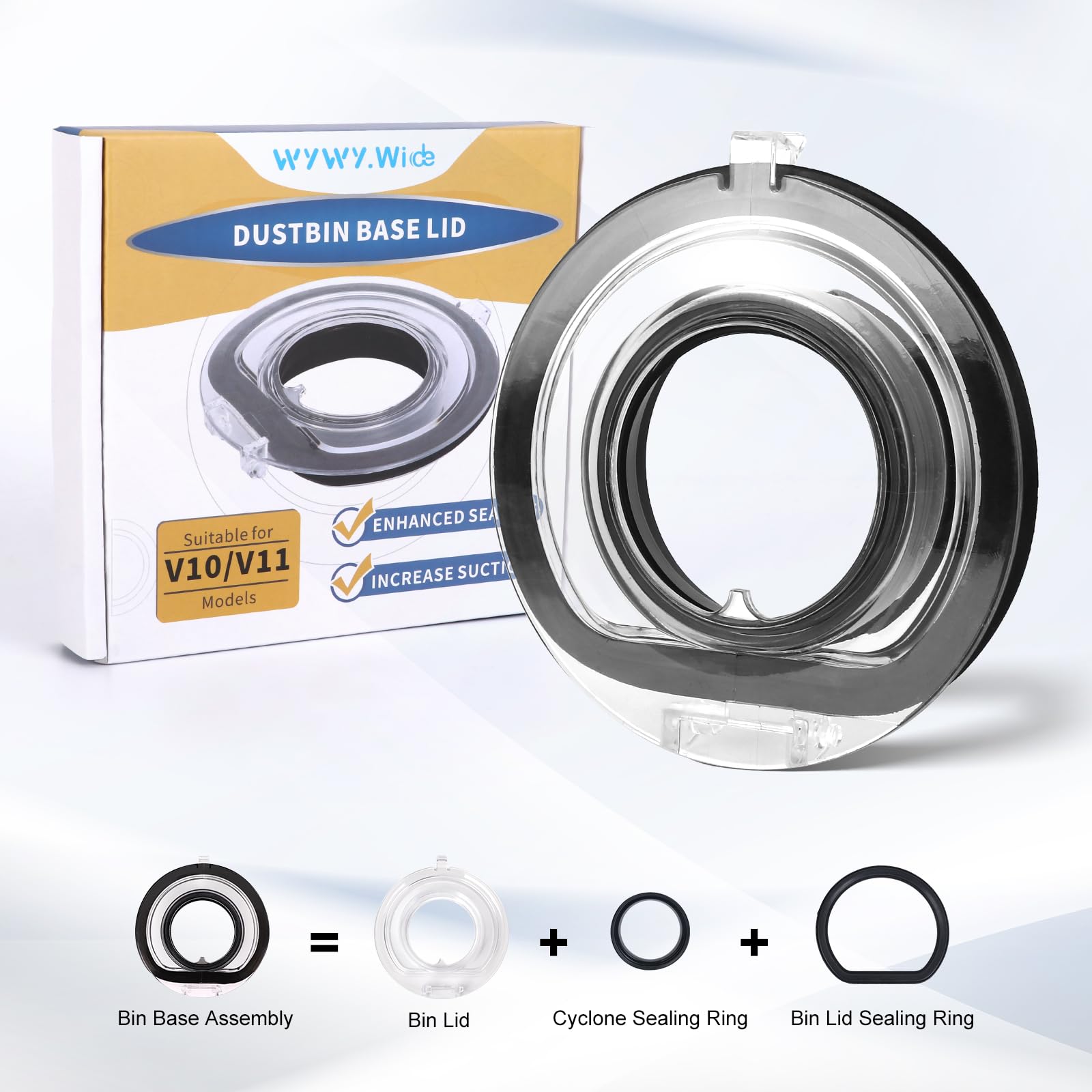 Dust Bin Lid Compatible with Dyson V10 V11 V15 SV12 SV14 SV15 SV22 Vacuum Cleaner, Canister Lid Dust Bin Bottom Replacement Parts