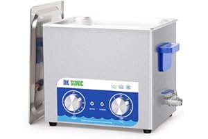 DK SONIC Ultrasonic Cleaner,10L 240W Sonic Cleaner with Heater&Mechanical Timer,Ultrasonic Carburetor Cleaner for Cleaning Gun,Engine,Carburetors,Chains(Include Basket)