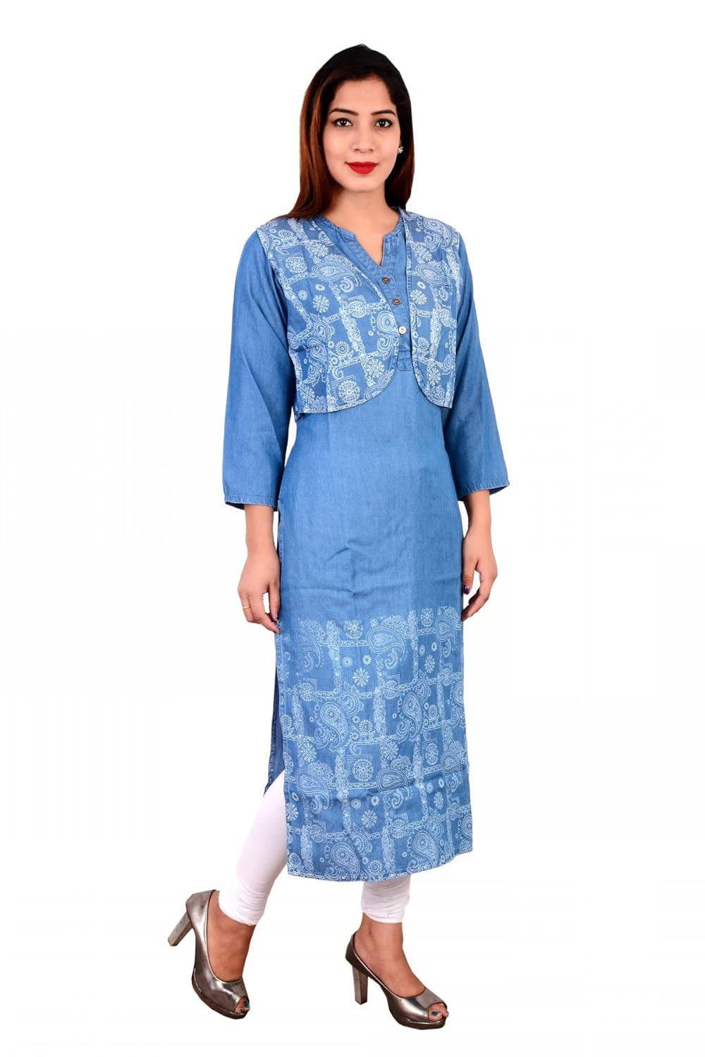 denim kurti with jacket
