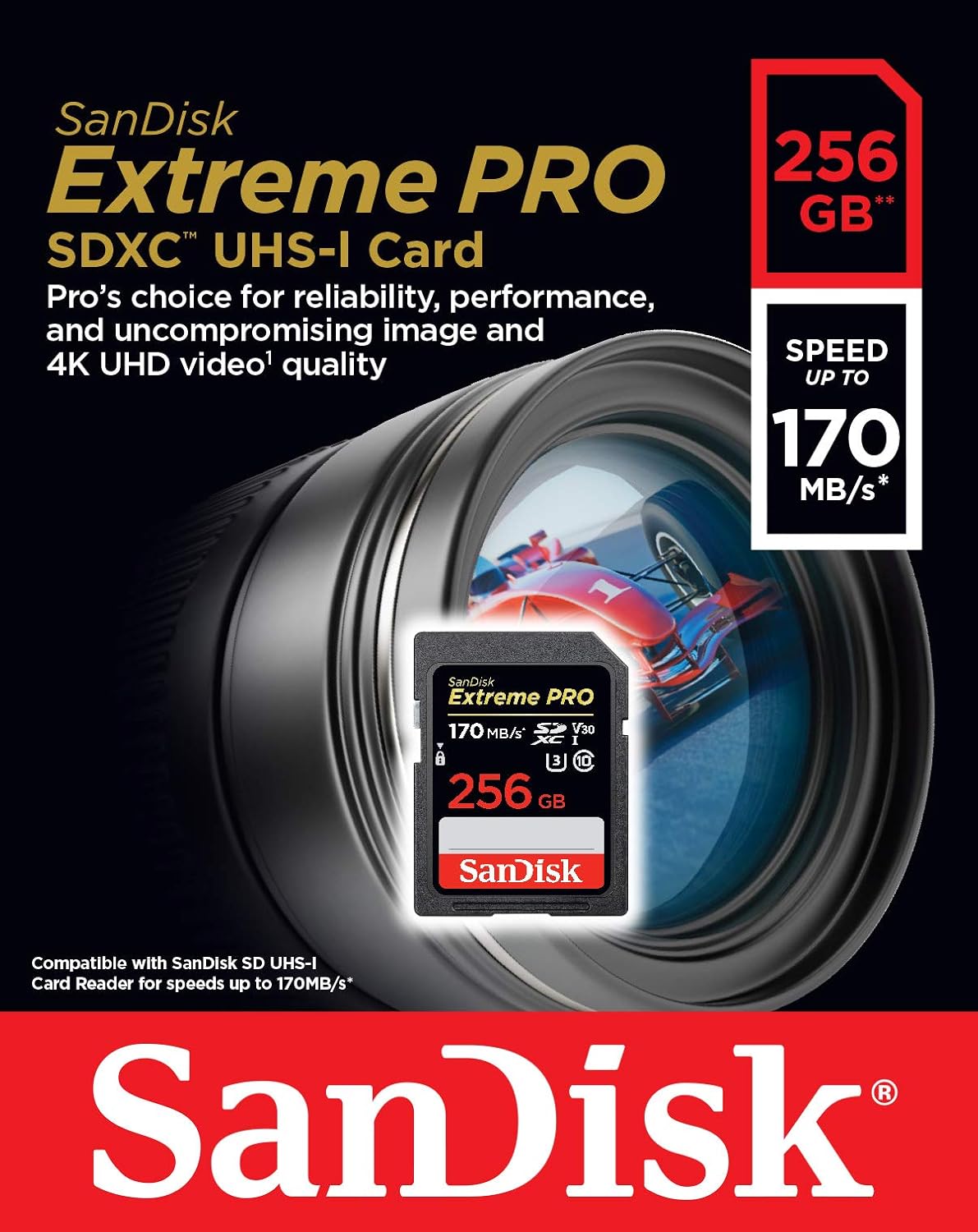 SanDisk 256GB Extreme PRO SDXC UHS-I Card - C10, U3, V30, 4K UHD, SD Card - SDSDXXY-256G-GN4IN: Computers & Accessories