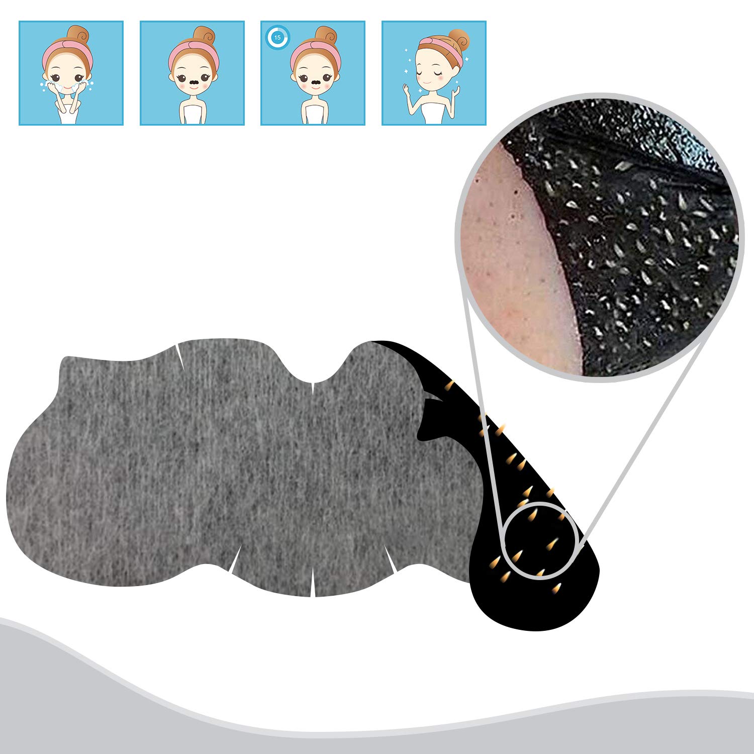 Pore Strips, Charcoal Nose Strips Deep Cleansing Blackhead Remover 24 Strips