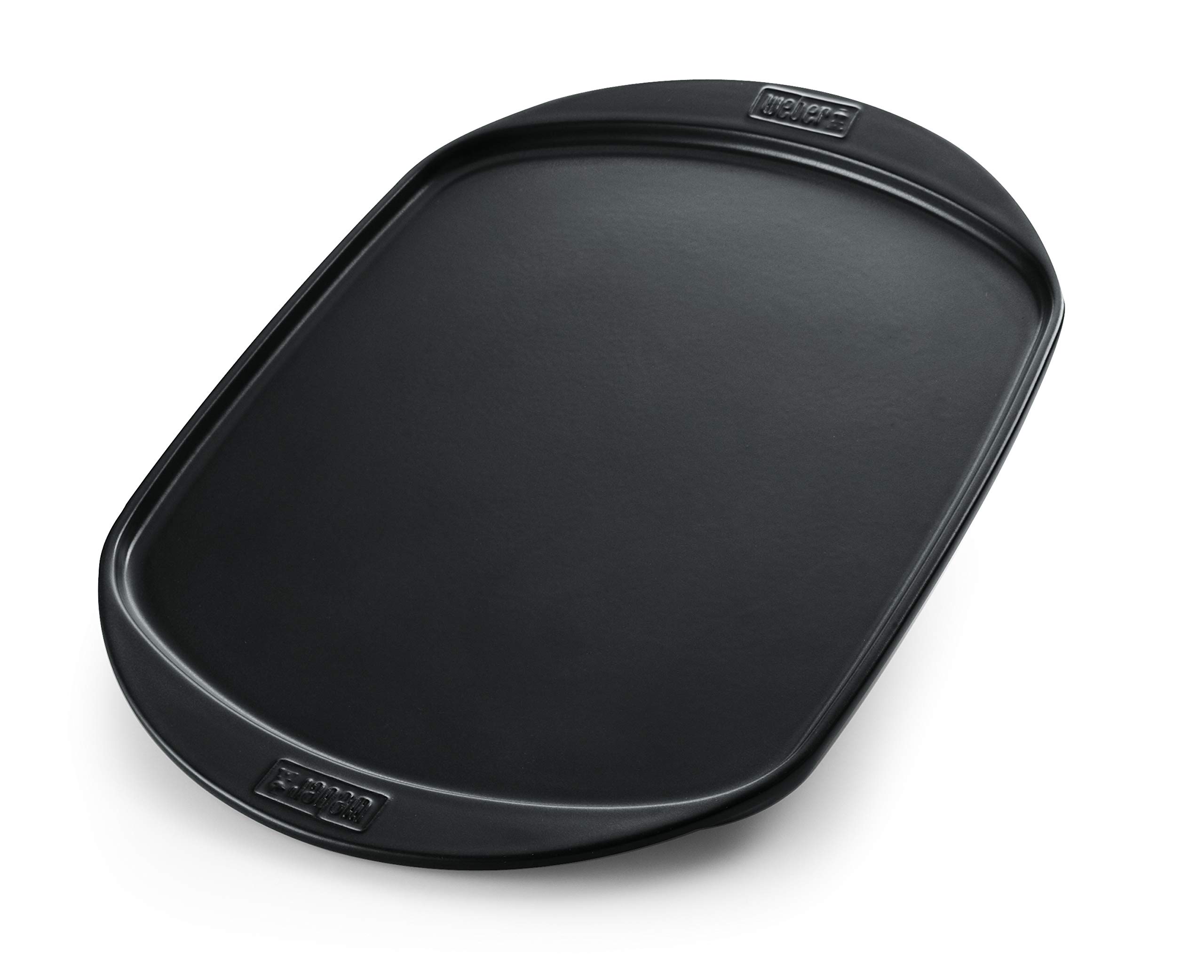 Weber Ceramic Grill Plate/Plancha - Large (49 x 35cm), BBQ Ceramic Grill Pan with Non-Stick Surface, Ideal for Smash Burgers, Fajitas, Asparagus and More, Dishwasher Safe - Black (17509)