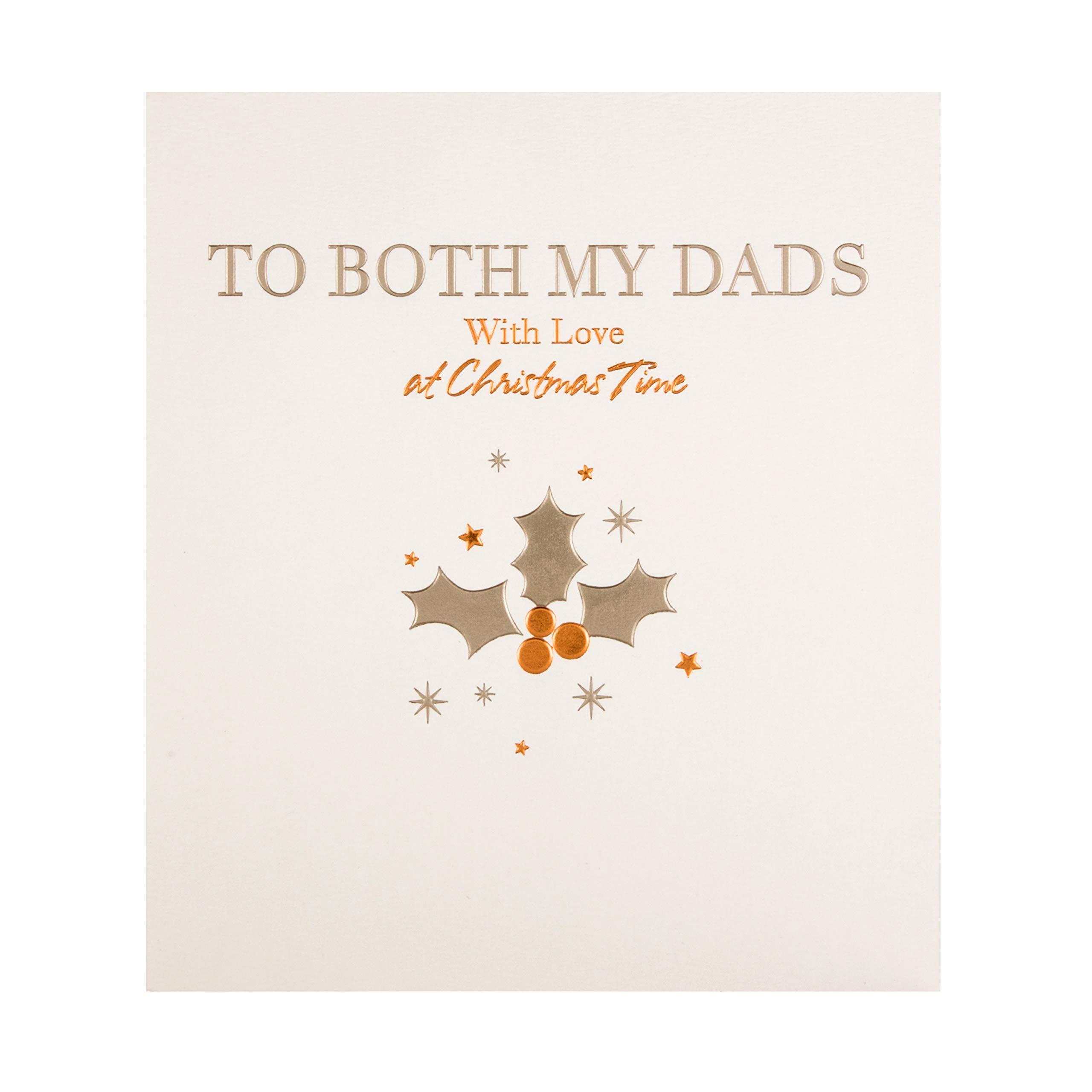 Christmas Card for 'Both My Dads' from The Hallmark Studio - Embossed Silver and Copper Foil Design