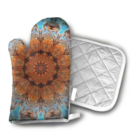 VAMIX Guantes de Horno patrón de Mariposas, Resistentes al Calor ...