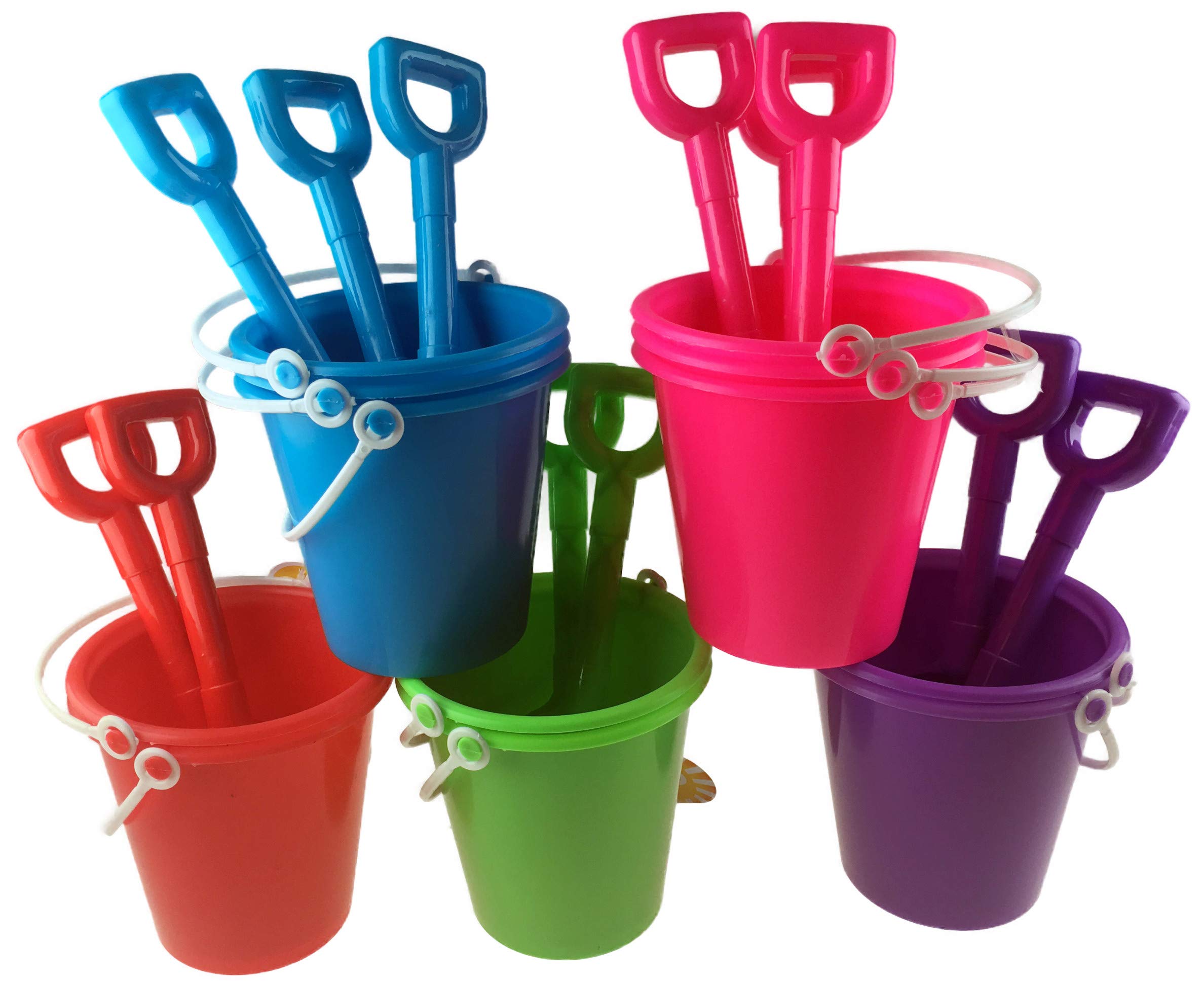 Glashriy 12 x Beach Buckets And 12 x Spades - Bulk Buy Value