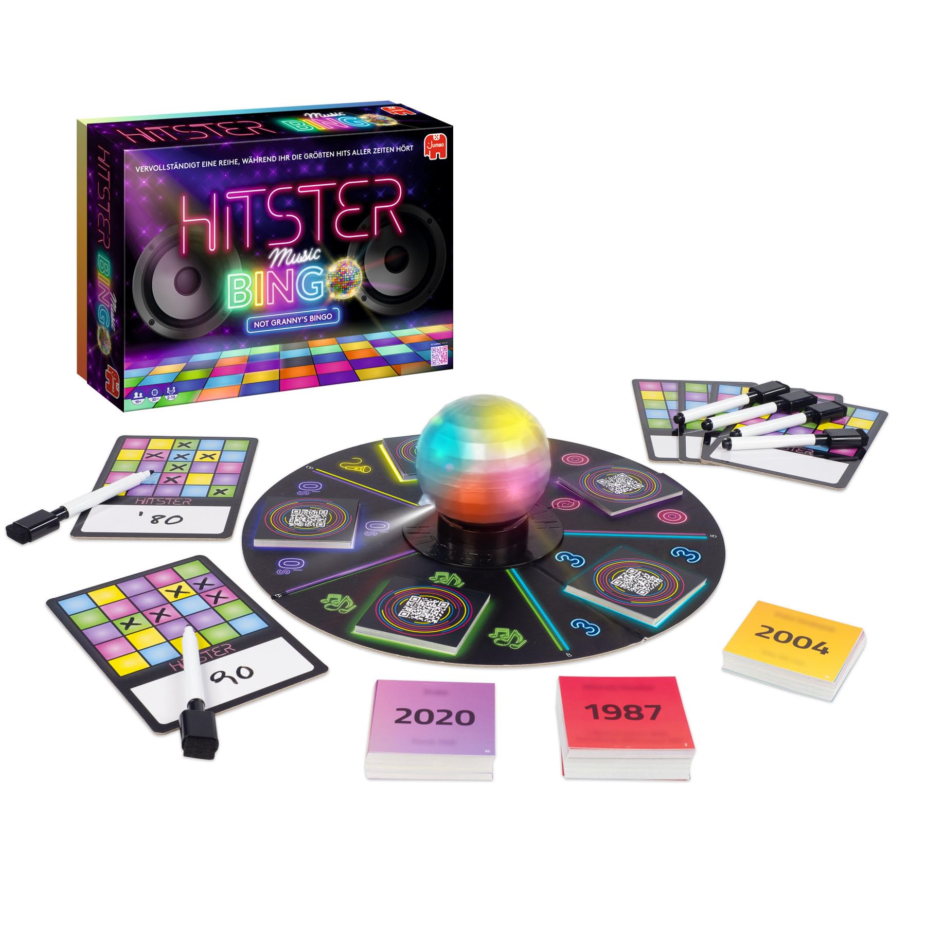 Hitster Bingo, Musik-Brettspiel, ab 12 Jahren, 2-6 Spieler, Perfekt für Spielabende, Partys und Familienspaß, Deutsch (DE), Från 16 år 6