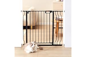 VEVOR Baby Gate, 29.5-37 in Adjustable Width, 30in High Dog Gate, Easy Step Walk Thru, Auto Close, Child Pet Security, with Pressure Mount Kit and Wall Mount Kit, for Stairs Doorways and House, Black