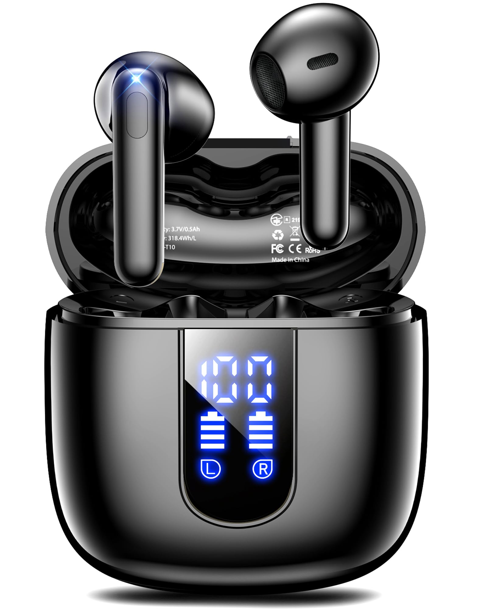 Photo 1 of **** factory sealed ***Haqquio Wireless Earbuds, Bluetooth Headphones with Deep Bass Stereo, 48H Playback Ear Buds with LED Power Display, Lightweight, IPX7, in-Ear Earphones with Mic for iPhone/Android/iPad, Black