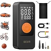 BEVA Tire Inflator Portable Air Compressor, 4X Faster Inflation Air Pump with Digital Pressure Gauge, 150PSI Cordless Tire Inflator with LED Light for Car, Electric Bikes, Motorcycle, Bike, Ball