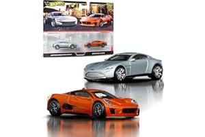 Hot Wheels Car Culture Premium 2 Vehicles, Unique Assortments in 1/64 Scale, Real Riders Tires, Metal Chassis Metal/Metal, Co
