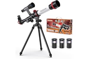 ToyerBee Telescope for Kids - with Compass, 3 Eyepieces, Finder Scope and Tabletop Tripod, Portable Kids Telescope for Astronomy Beginners, Great Space Toys Educational Gifts for Kids 3+