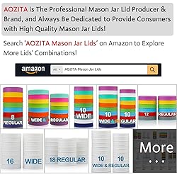AOZITA [10 Pack] WIDE Mouth Mason Jar Lids for