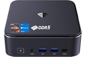 Machenike Mini Desktop, AMD Ryzen 7 8745HS, AMD Ryzen AI with Radeon 780M, 16GB DDR5 RAM, 512GB SSD, Support 2-Monitor 4K, HDMI, DP, Type-C, RJ-45, Wi-Fi 6, Windows 11 Home