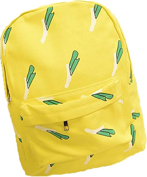 Amazon Co Jp ヘンジョシン Heng Ju Xinポップな柄シンプルリュックバッグバッグ カバン リュック リュック カバン ポップ 総柄 シンプル レディース カワイイ オシャレ小物 人気 レディース デザイン バナナ ネギ アヒル ヒゲ イエロー 服 ファッション小物