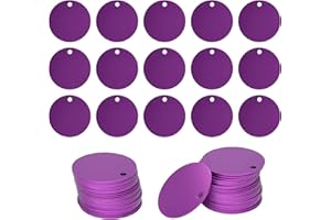 StayMax Round Aluminum Engraving Blanks Tags Stamping Blanks 25 Pack Diameter 1.57 Inch (Purple)