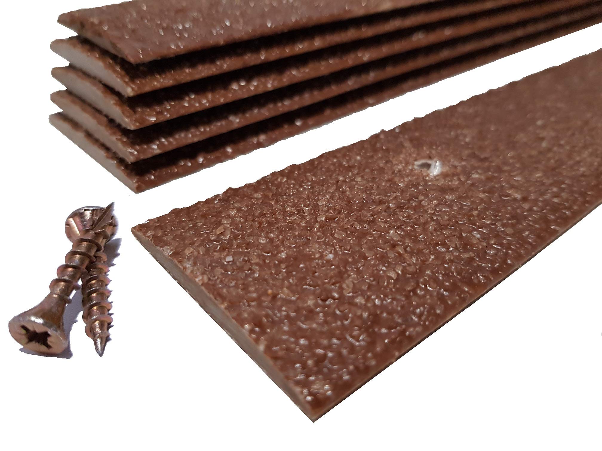 Pack of 5 Anti Slip Decking Strips 50mm x 750mm Brown