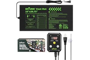 BN-LINK Seedling Heat Mat with Thermostat Controller Combo Set, 10" x 20.75" Plant Heating Mat for Seed Starting with Temperature Control for Indoor Growing, Plants Germination, ETL Listed