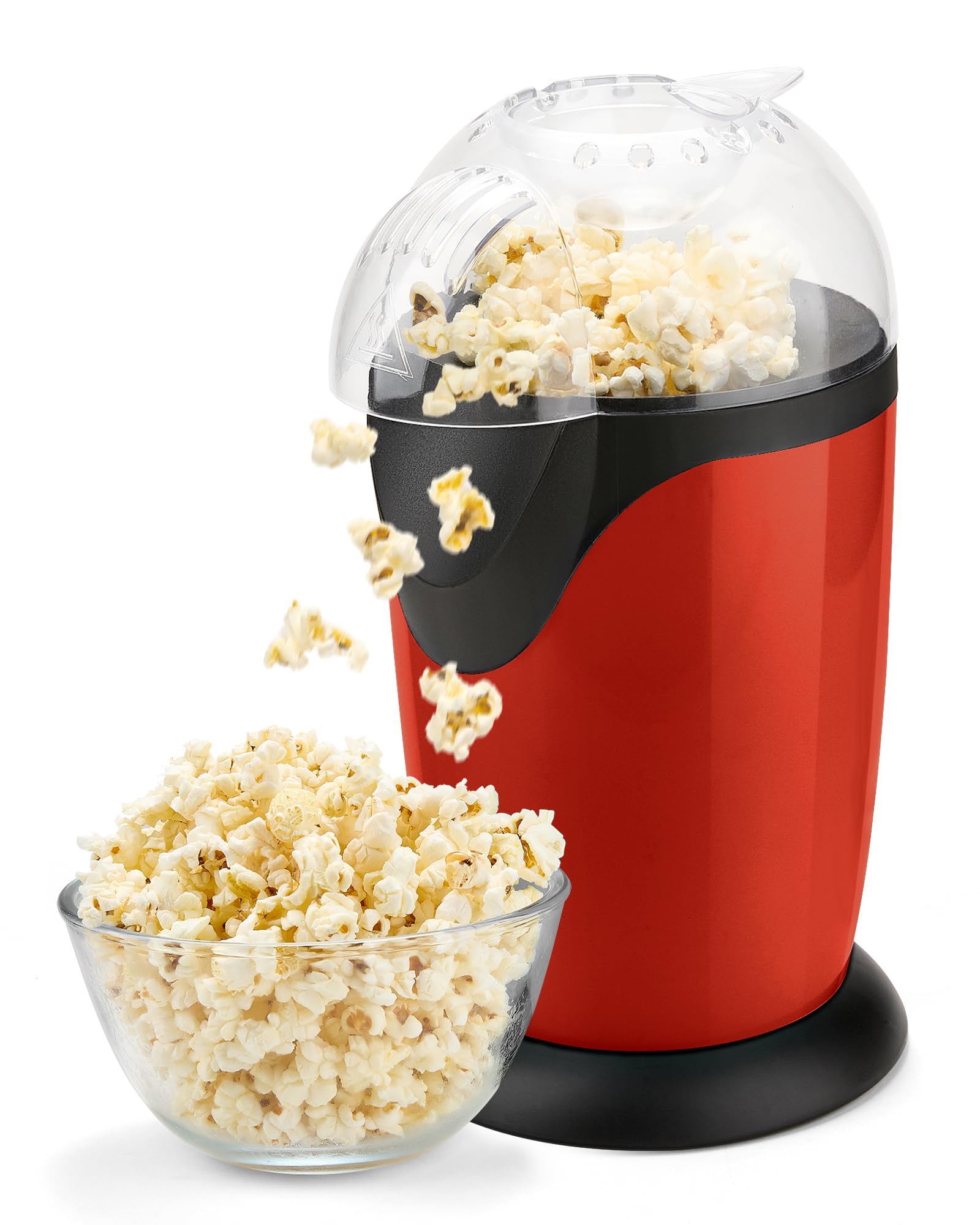Photo 1 of Hot Air Popcorn Maker, 12-Cup Electric Pop Corn Popper machine with Measuring Cup & Butter Melter, Fast Popping & Oil-Free, BPA-Free kitchen appliances for Home Movie Nights & Parties - Ruby