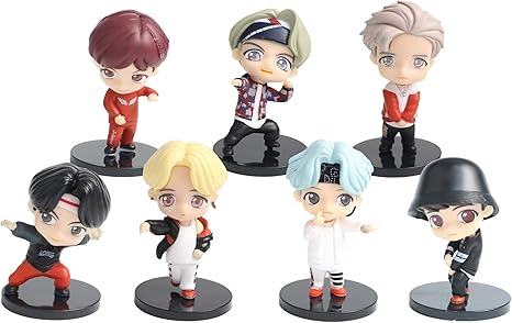 Amazon 7pcsbtsフィギュアbtsミニドールドールデラックスフィギュアプレイセットfringureキャラクターセット Version 3 デコレーションツール オンライン通販
