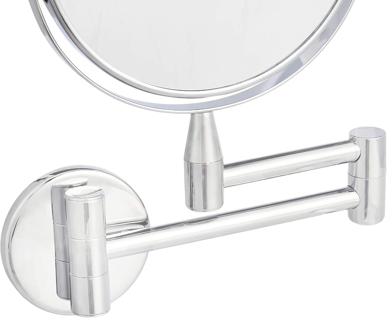 Amazon Basics Wall Mount Dressing Table Mirror-1X/5X Magnification, Round, Chrome, 15.2" L x 1.18" W, 15.2*1.18*11.02 Inch - Image 5