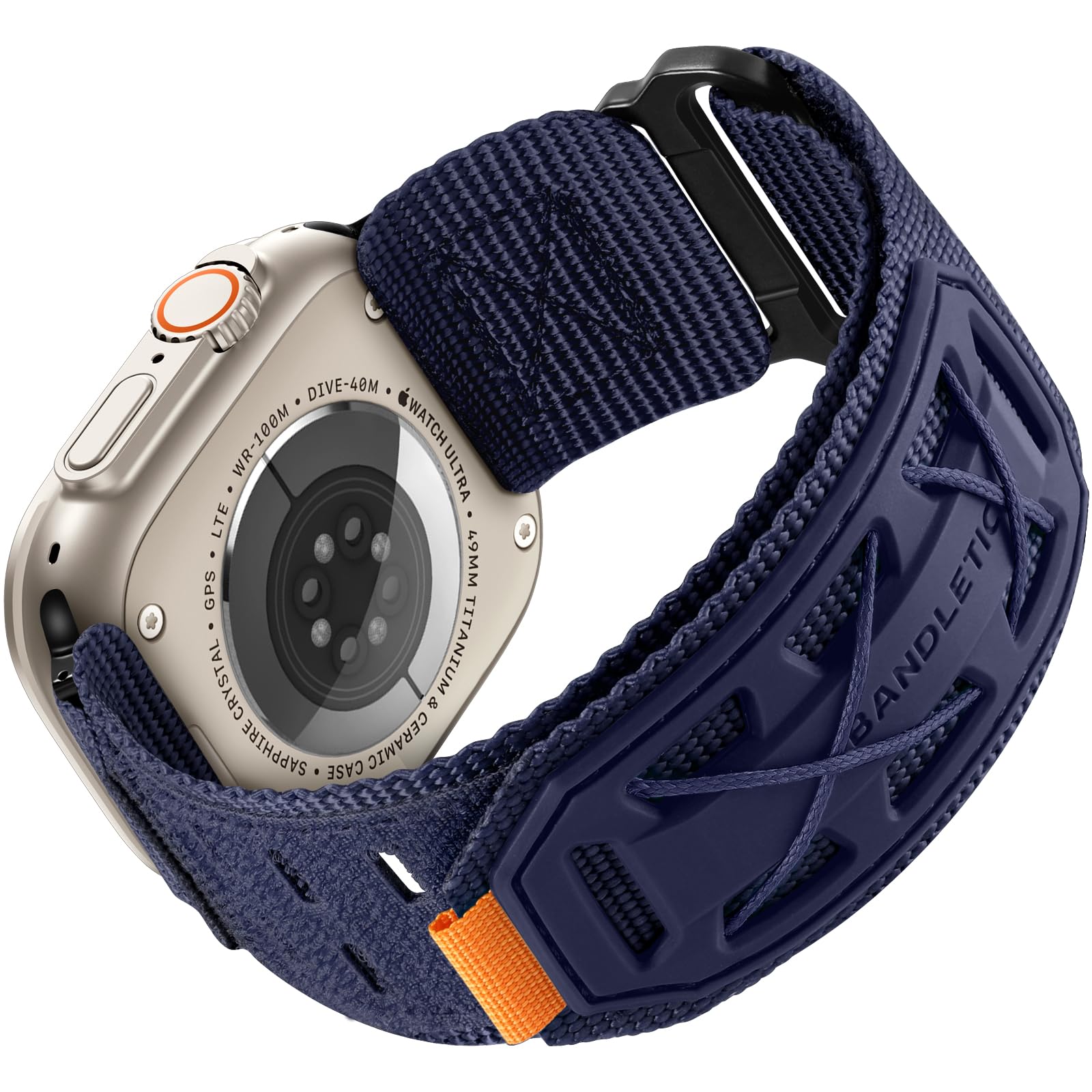 Photo 1 of Bandletic Compatible with Apple Watch Bands Men Women, Wide Tactical Military Nylon Rugged Soft Sport Solo Loop for iWatch 49mm(Ultra2/Ultra),46mm(Series 10),45mm(9/8/7),44mm(SE2/SE/6/5/4),42mm(3/2/1)