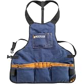 ROCKLER Wood Working Shop Aprons for Men (14 oz) &ndash; Adjustable Broad Shoulder Work Apron w/Padded Shoulder Straps &amp; Quick-Release Buckle &ndash; Duck Cotton Woodworking Apron w/ 17 Pockets