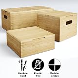KabelDirekt 2x Bamboo Storage Box S Stackable Eco-Friendly Organizer Home view 3