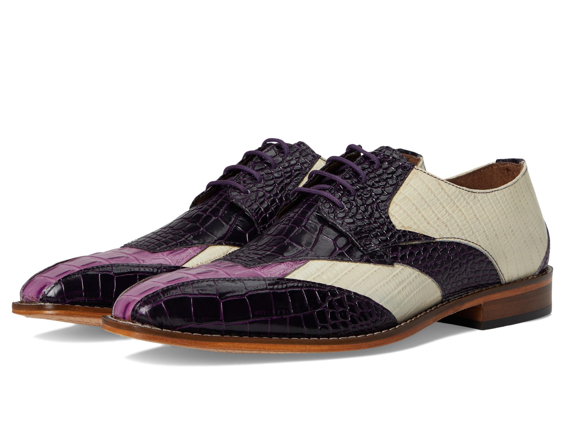 Stacy Adams Tristano Bike Toe Lace-Up Purple Multi 9.5 M