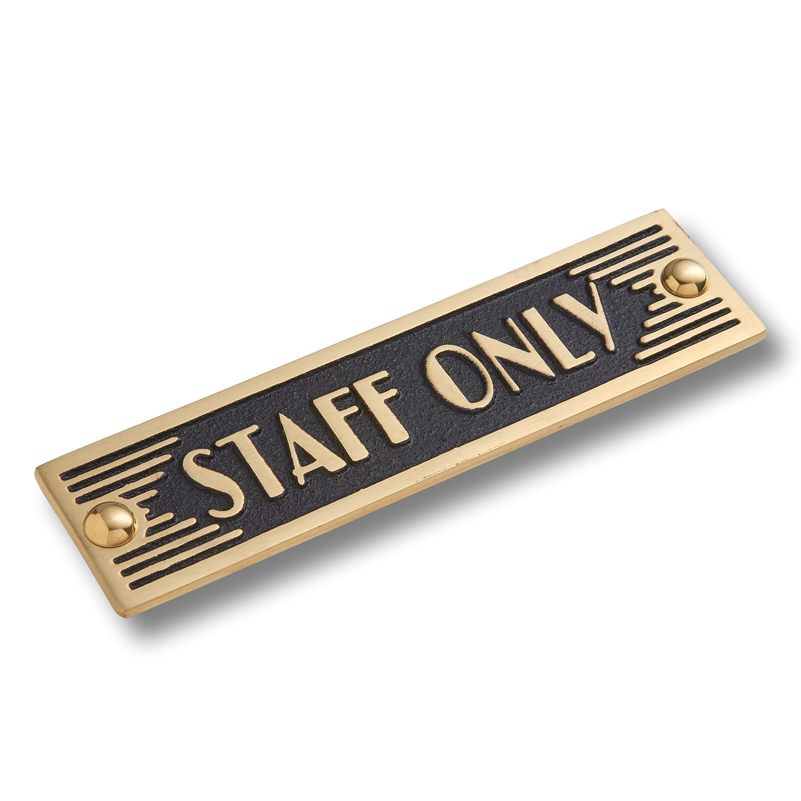 The Metal Foundry Staff Only Metal Door Sign. Art Deco Style Home Decor Accessories Door Or Wall Brass Plaque. Handmade In England.