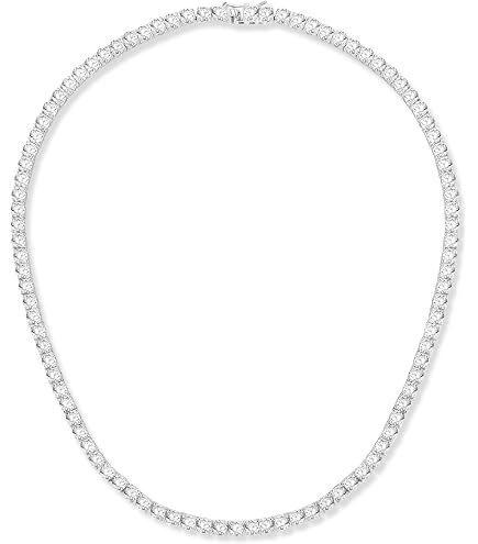 Amazon.com: Gemsme 4mm Tennis Necklaces for Women - 3 Prong 18K