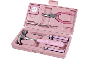 Trimate,PinkTool Set,Includes – Hammer, Screwdriver Set, Pliers (Tool Kit for The Home, Office, or Car)