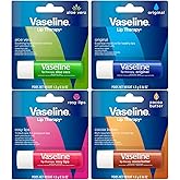 Vaseline Lip Therapy Variety 4-Pack, Moisturizing Lip Balm with Vitamin E, 0.16 Oz Ea
