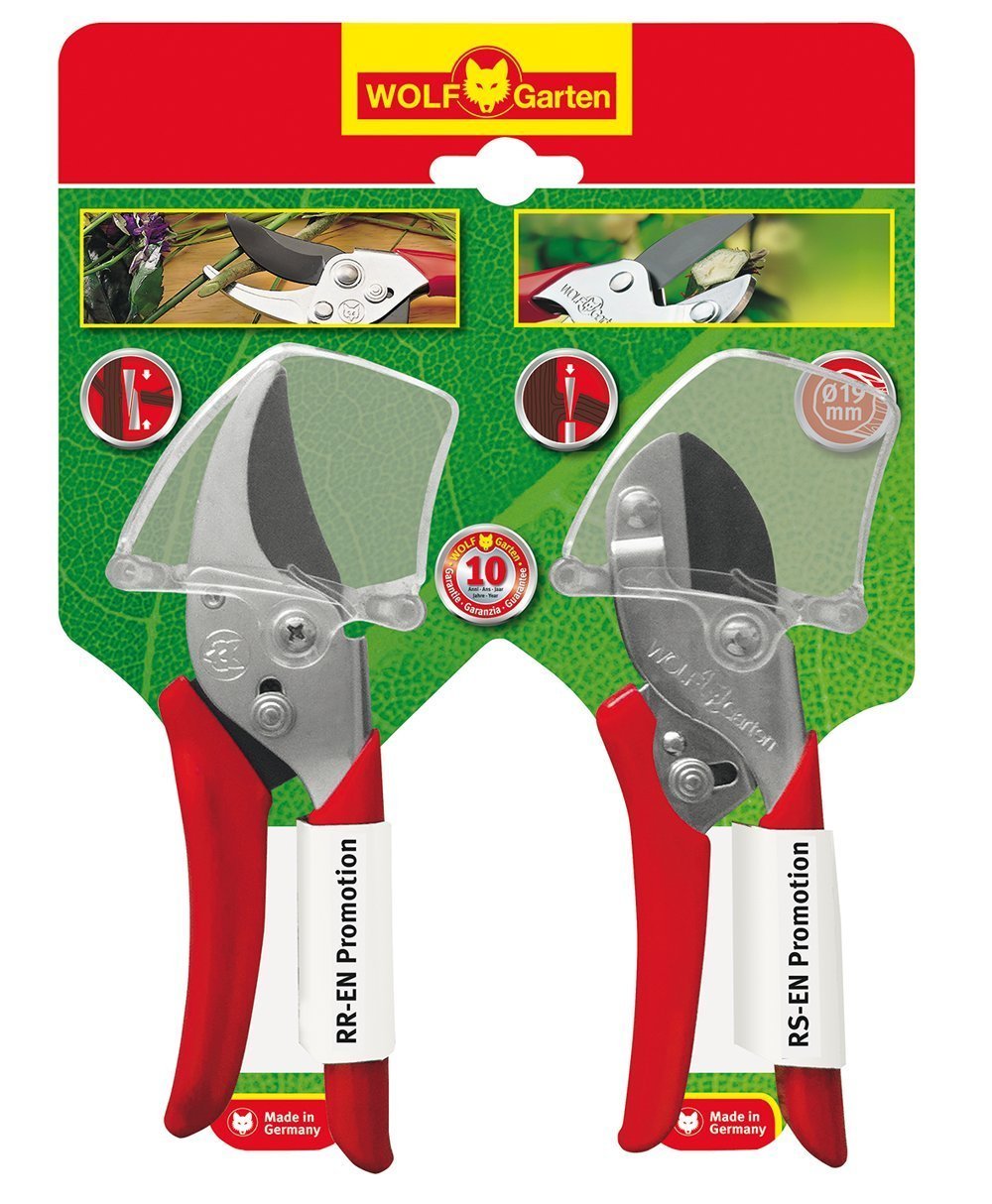 WolfGarten Steel Anvil and Bypass Pruner/Secateur/Garden Shear Set