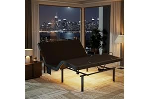 Marsail Queen Adjustable Bed Frame with Head & Foot Incline, Wireless Remote, 4 USB Ports & LED Night Light, Electric Adjustable Bed Base with 4 Height Options