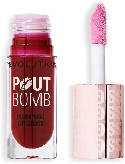 Revolution Beauty Pout Bomb Plumping Lip Gloss High Shine Mauve 7 Shades