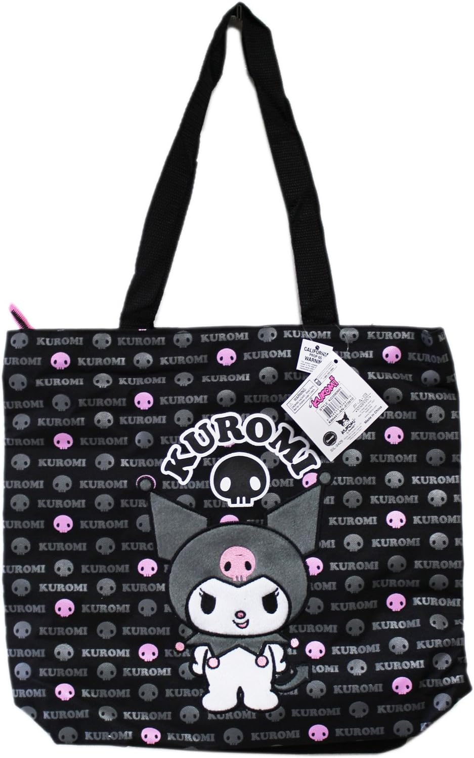 Sanrio Kuromi Black and Pink Large Tote Bag Officially Licensed Hello