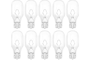 Lustaled T5 Landscape Light Bulbs, 12V 7 Watt T10 Landscape Bulb Low Voltage 12 Volt T5 T10 Wedge Base Malibu Bulb Warm White 2700K for Outdoor Garden Deck Patio Lawn RV Auto Lights (10-Pack)