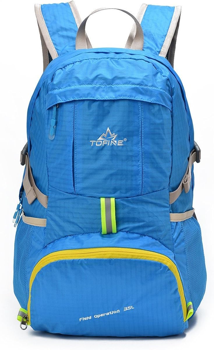 TOFINE Portable Travel Light Hiking Daypacks Foldable Water Resistance Backpack 35L