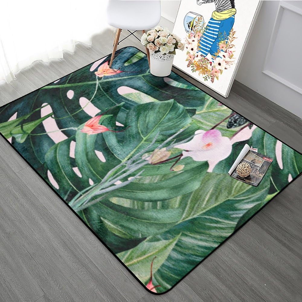 Bidesen Home Deco Area Rugs Simple Small fresh Tropical plants carpet (Size : 1m*1.5m)
