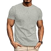 LOGEEYAR Men's Athletic Washed T-Shirts Basic Crew Neck Tees Tops Causal Distressed Cotton T Shirts for Men