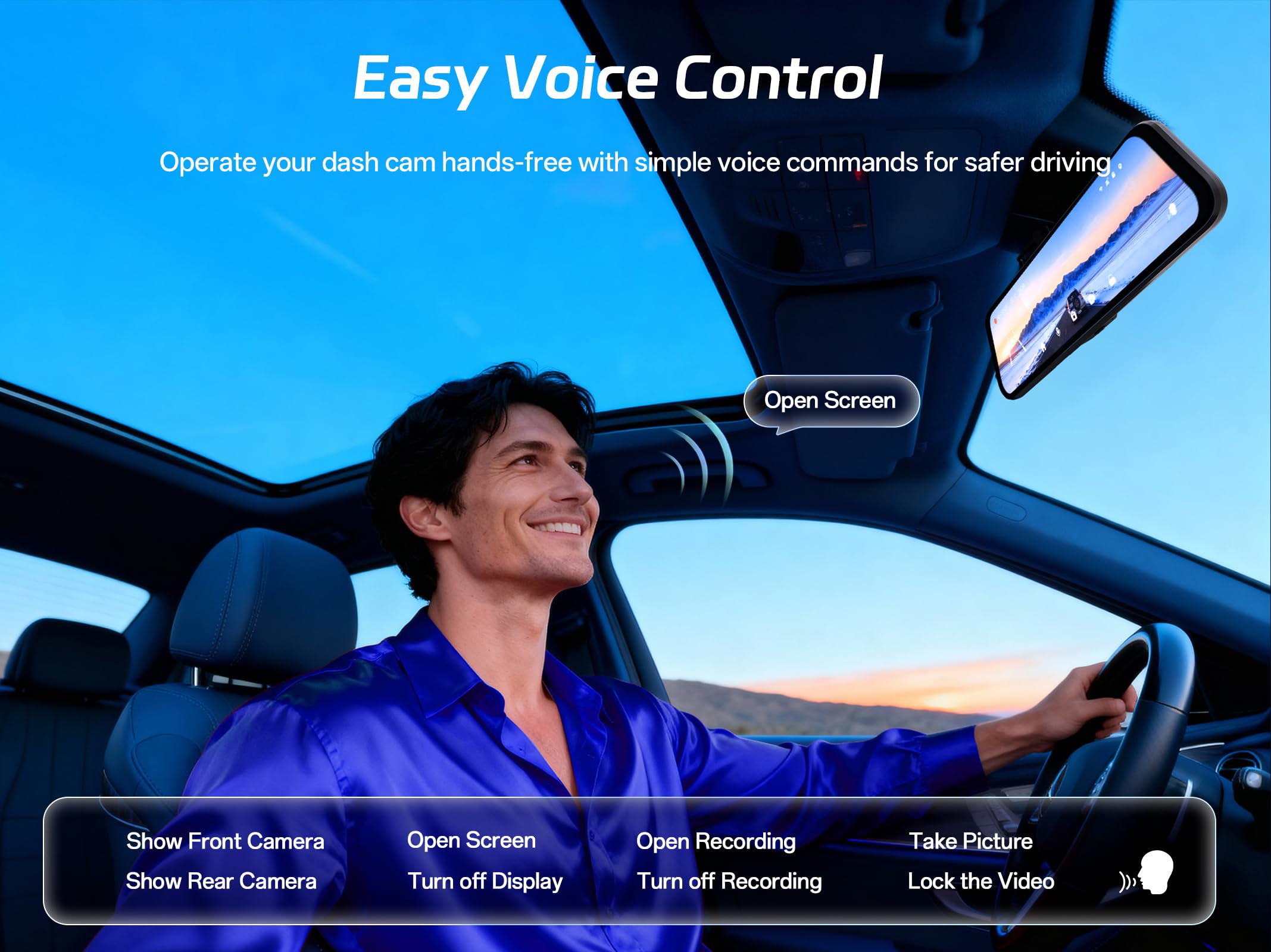 Pelsee P12 Pro 4K Mirror Dash Cam w/ADAS and BSD, 5.8GHz WiFi 20MB/s Download, Rear View Mirror Camera 4K Front and 1080P Rear, Voice Control, GPS, Color Night Vision, 12